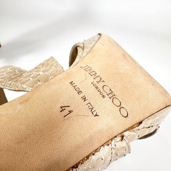 Jimmy Choo Python Strappy Sandal Heel - Women’s 11 - Picture 8 of 8